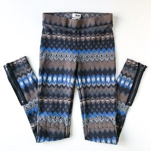 Acne • patterned moto leggings